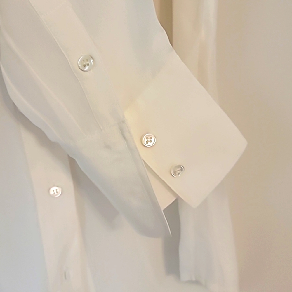 NWT 100% Silk J.Crew Women's Classic Ivory Blythe Blouse, Size 6 - Picture 11 of 11